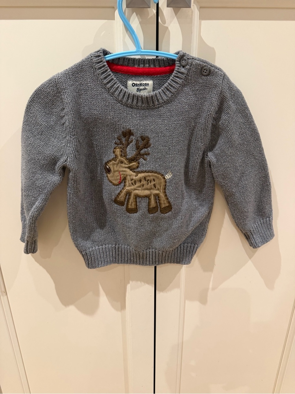 OshKosh B'gosh 18m Gray Reindeer Knit Sweater - Kids